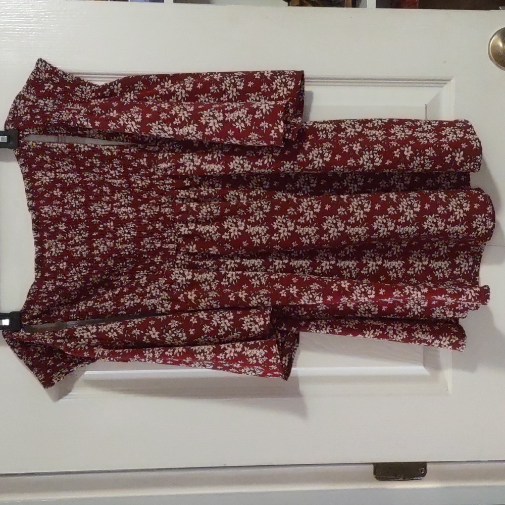 Off shoulder long sleeve floral dress